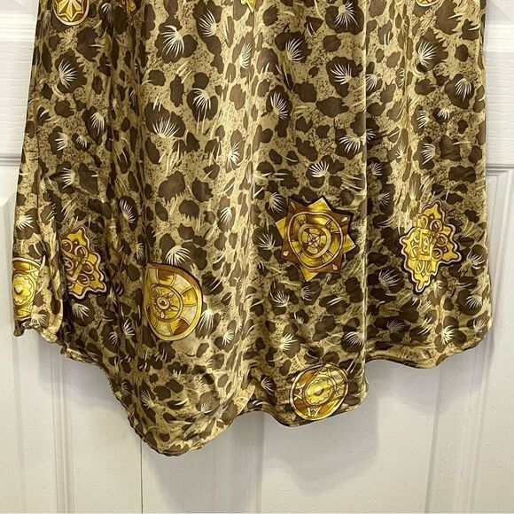 Vintage Gold Label Victorias Secret Chemise Slip 100% Silk Leopard Medallions Sm - Picture 4 of 11